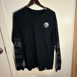 Nike Golden State Warriors NBA Embroidered Logo Black Long Sleeve Shirt Men’s XL